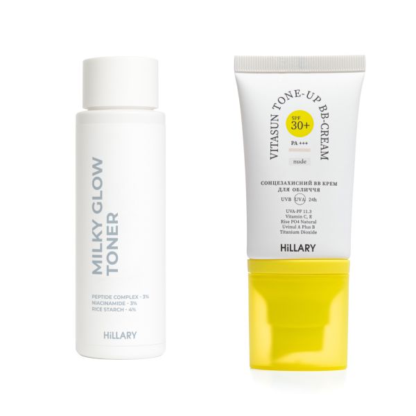 Набор для ровного тона и ежедневной защиты SPF30+ Nude HiLLARY Set for Even Skin Tone & Daily SPF30+ Protection