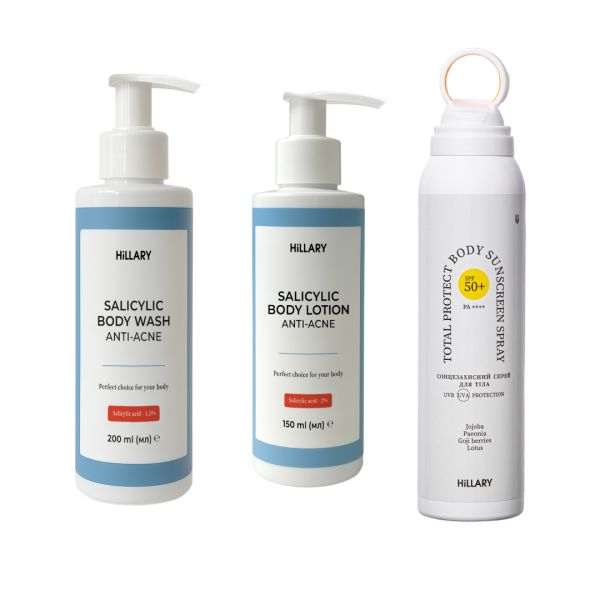 Комплекс для тела против высыпаний и солнечного повреждения SPF 50+ Hillary Body Care