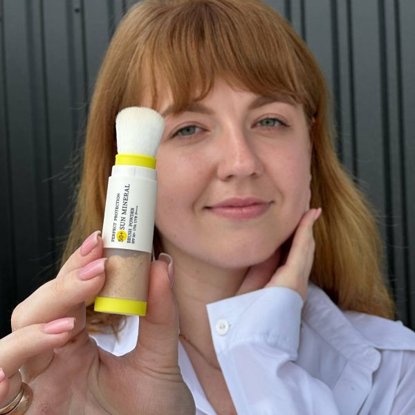 Солнцезащитная минеральная бежевая пудра с SPF 50 + Солнцезащитный крем для лица SPF 50+