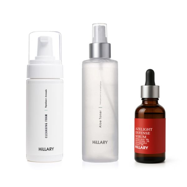 Комплекс для сухого типа кожи с азелаиновой кислотой Hillary Skincare Set for Dry Skin with Azelaic Acid