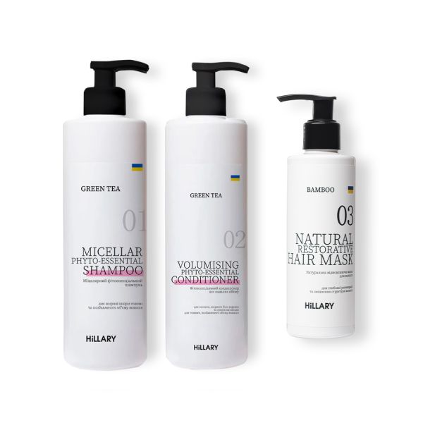 Комплекс для жирного типа волос Green Tea + Натуральная маска Bamboo