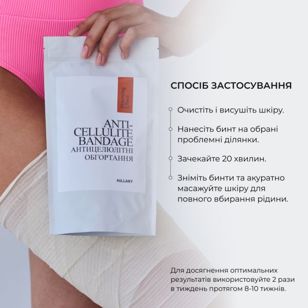 Комплекс разогревающих антицеллюлитных обертываний для тела Hillary Anti-Cellulite Pro (10 уп,)