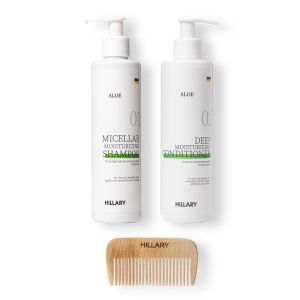 Комплексный набор для сухого типа волос Hillary Aloe Deep Moisturizing и гребень для волос