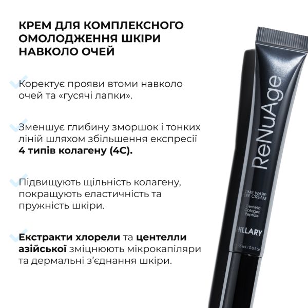 Крем для комплексного омолодження шкіри навколо очей Hillary ReNuAge Time Warp Eye Cream, 15 мл