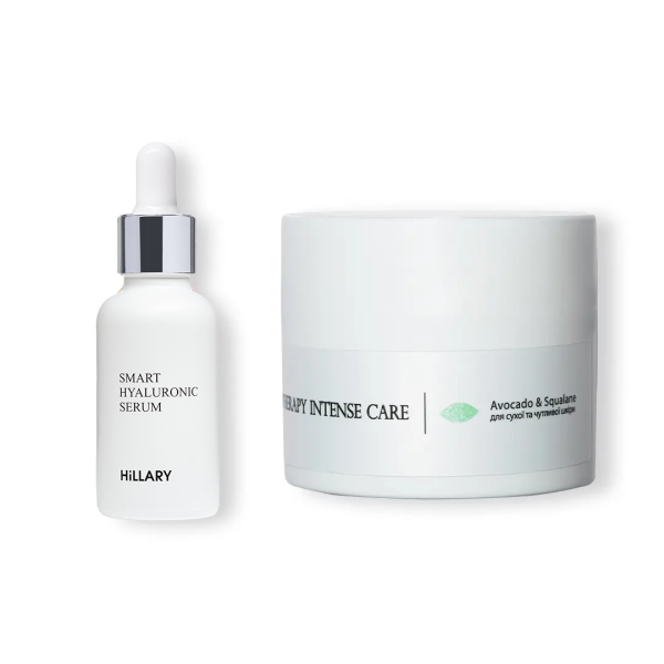 Гиалуроновая сыворотка Smart Hyaluronic + Крем для сухой и чувствительной кожи Avocado & Squalane