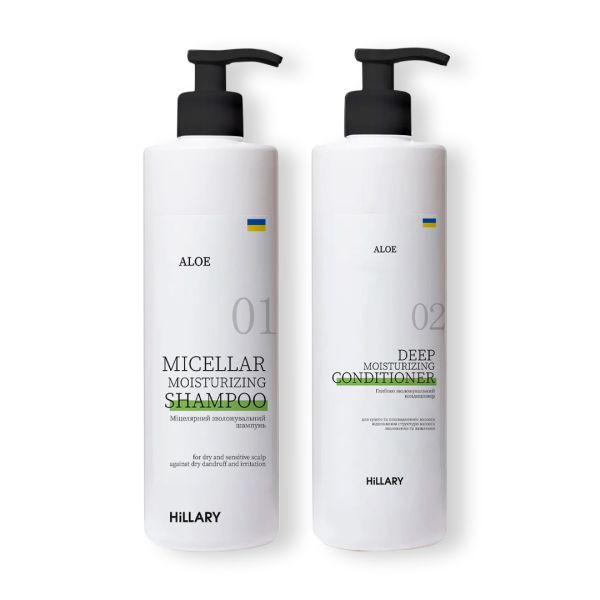Шампунь + Кондиционер Hillary Aloe Micellar Moisturizing, 500 мл