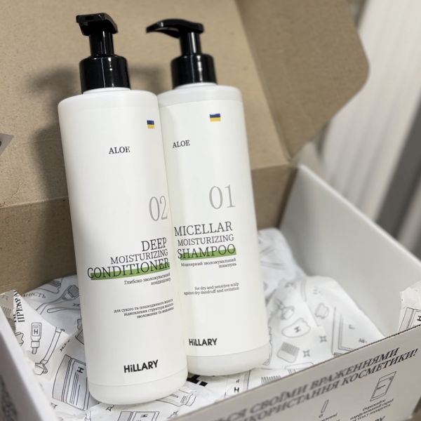 Шампунь + Кондиционер Hillary Aloe Micellar Moisturizing, 500 мл