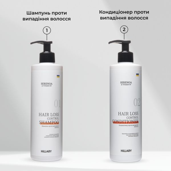 Шампунь + Кондиционер Hillary Serenoa & РР Hair Loss Control, 500 мл