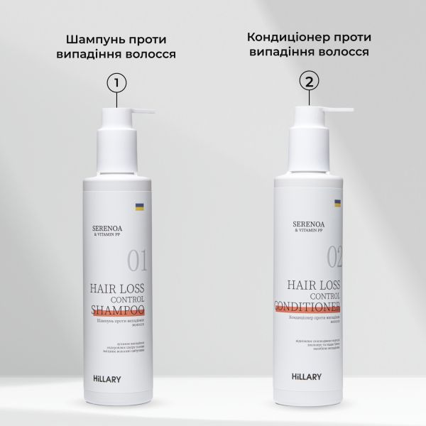 Шампунь + Кондиционер против выпадения волос Hillary Serenoa & РР Hair Loss Control Shampoo