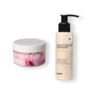 Шиммер крем-гель Shiny Vanilla + Скраб для тела Oil Scrub Flowers