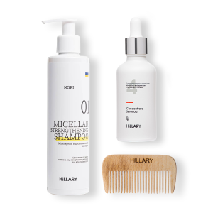 Сыворотка для волос Concentrate Serenoa + Шампунь для всех типов волос Nori Micellar и гребень
