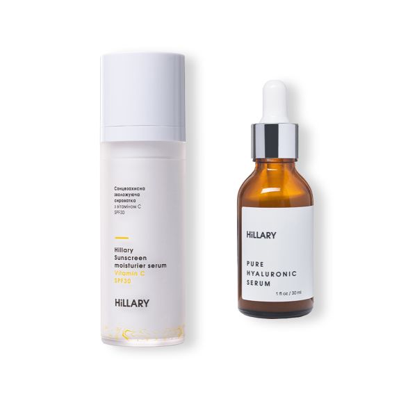 Солнцезащитная сыворотка с витамином С SPF30 + Гиалуроновая сыворотка Pure Hyaluronic